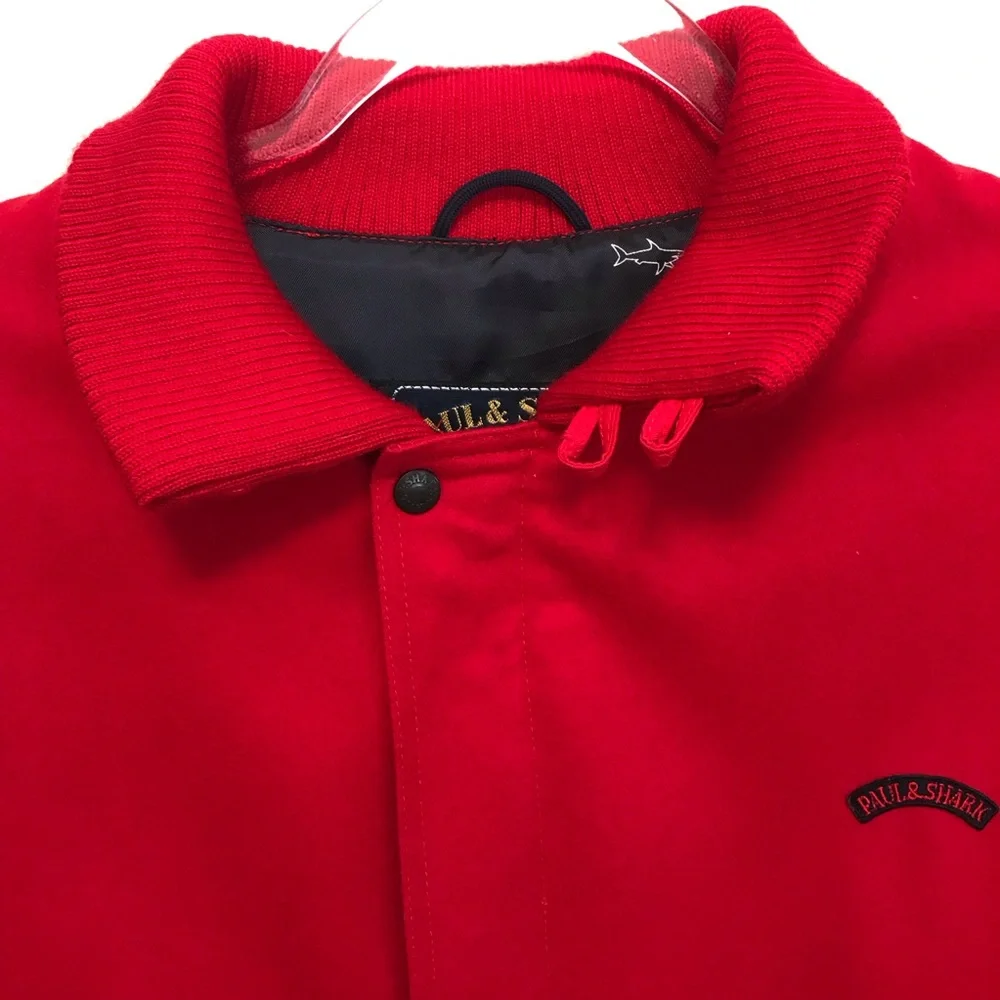 Paul & Shark Red Wool Yachting Bomber Jacket